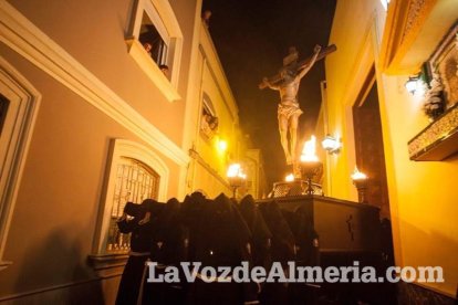 Procesión de la Hermandad Juvenil del Santo Cristo del Perdón Vía-Crucis Penitencial de Silencio. Martes Santo de la Semana Santa de Alme