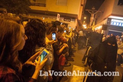 Procesión de la Hermandad Juvenil del Santo Cristo del Perdón Vía-Crucis Penitencial de Silencio. Martes Santo de la Semana Santa de Alme
