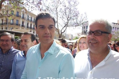 El secretario general del PSOE, Pedro Sánchez, respalda la candidatura de Juan Carlos Pérez Navas en Almería.