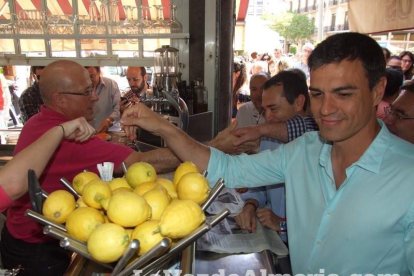 El secretario general del PSOE, Pedro Sánchez, respalda la candidatura de Juan Carlos Pérez Navas en Almería.