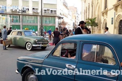 Rodaje de la producción alemana Der General en la Plaza de la Catedral, Plaza Emilio Cazard y la Escuela de Artes.