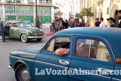 Rodaje de la producción alemana Der General en la Plaza de la Catedral, Plaza Emilio Cazard y la Escuela de Artes.