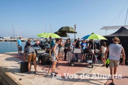 Rodaje en Almerimar de la serie Mar de Plástico.