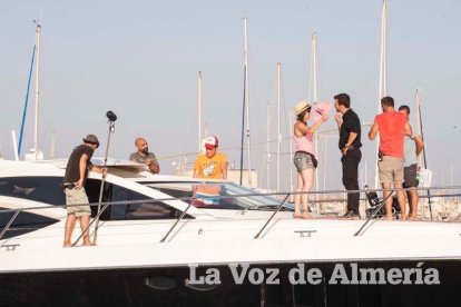Rodaje en Almerimar de la serie Mar de Plástico.