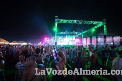 Celebración del Festival de Música Electrónica, Dreambeach, en Villaricos.