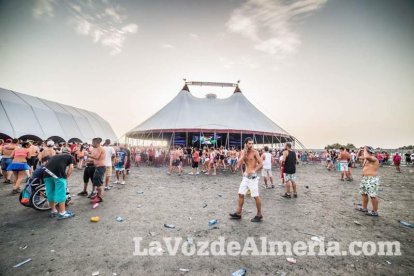 Celebración del Festival de Música Electrónica, Dreambeach, en Villaricos.