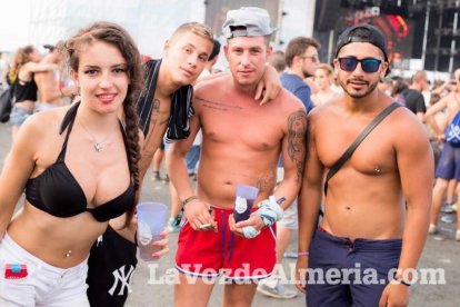 Celebración del Festival de Música Electrónica, Dreambeach, en Villaricos.