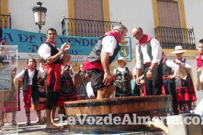 Alboloduy brinda la pisada de su primera uva a Paco Calvache