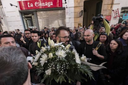 Capilla ardiente del pequeño Gabriel Cruz Ramírez instalada en la Diputación de Almería.