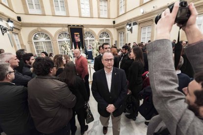 Capilla ardiente del pequeño Gabriel Cruz Ramírez instalada en la Diputación de Almería.