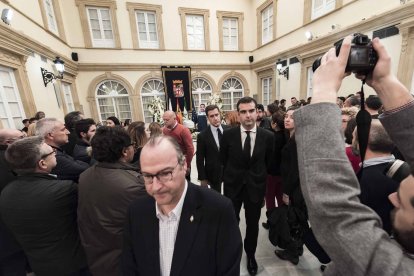 Capilla ardiente del pequeño Gabriel Cruz Ramírez instalada en la Diputación de Almería.