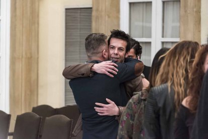 Capilla ardiente del pequeño Gabriel Cruz Ramírez instalada en la Diputación de Almería.