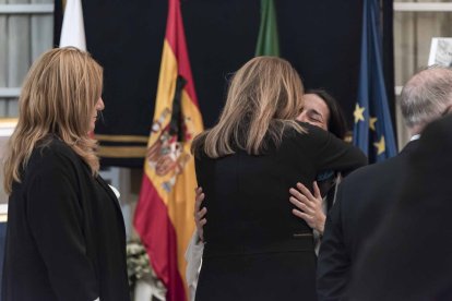 Capilla ardiente del pequeño Gabriel Cruz Ramírez instalada en la Diputación de Almería.