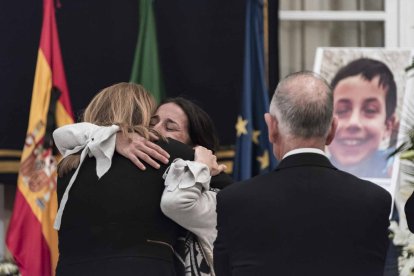 Capilla ardiente del pequeño Gabriel Cruz Ramírez instalada en la Diputación de Almería.