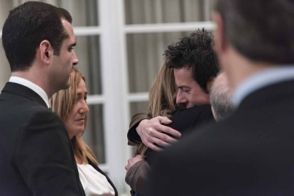 Capilla ardiente del pequeño Gabriel Cruz Ramírez instalada en la Diputación de Almería.