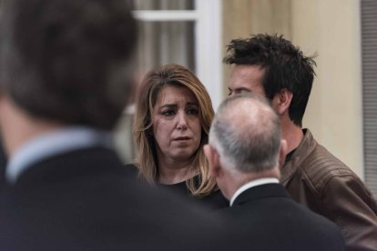 Capilla ardiente del pequeño Gabriel Cruz Ramírez instalada en la Diputación de Almería.