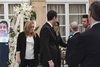 Capilla ardiente del pequeño Gabriel Cruz Ramírez instalada en la Diputación de Almería.