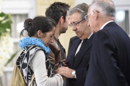 Capilla ardiente del pequeño Gabriel Cruz Ramírez instalada en la Diputación de Almería.