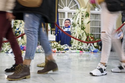 Capilla ardiente del pequeño Gabriel Cruz Ramírez instalada en la Diputación de Almería.
