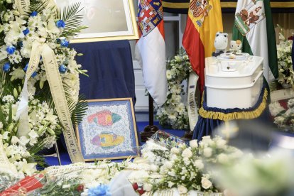 Capilla ardiente del pequeño Gabriel Cruz Ramírez instalada en la Diputación de Almería.