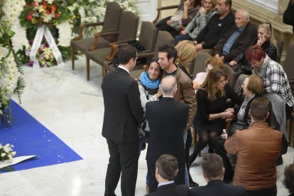 Capilla ardiente del pequeño Gabriel Cruz Ramírez instalada en la Diputación de Almería.