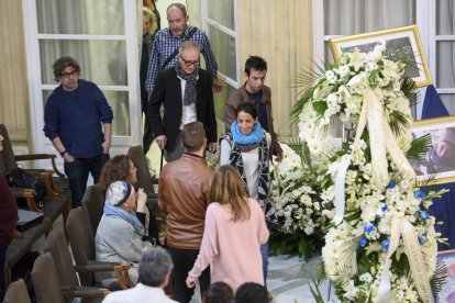 Capilla ardiente del pequeño Gabriel Cruz Ramírez instalada en la Diputación de Almería.