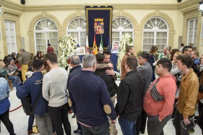 Capilla ardiente del pequeño Gabriel Cruz Ramírez instalada en la Diputación de Almería.