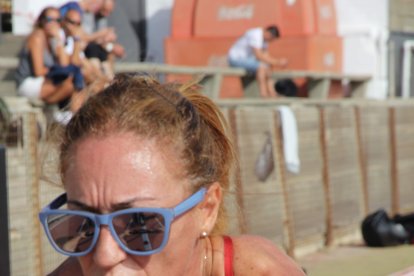 Recuperando tras la carrera.