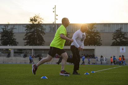 Realizando una de las pruebas.