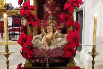 Imagen del niño Jesús en el Santuario de El Saliente.