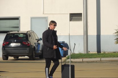 Guti llegando al Estadio.