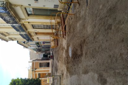 Calle Campomanes. Trabajos en la conexión con Careaga