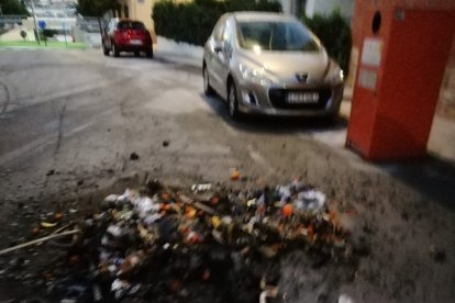 Quema masiva de contenedores en Tíjola.