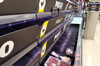 Sin carne en este supermercado.