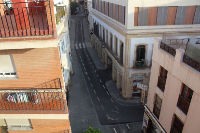 Aspecto de la calle Real a las ocho de la mañana.