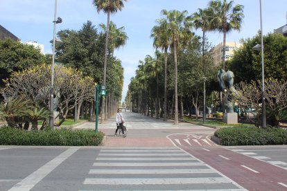 Aspecto de la zona peatonal de la Rambla.