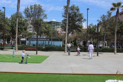 Jugando en el Parque de la Estación.
