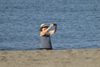 Un selfie desde la orilla.