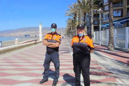 Protección Civil del Ayuntamiento de Almería en el Paseo Marítimo.