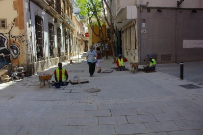 Obras en calle Trajano.
