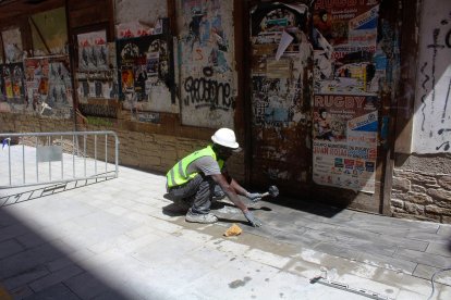 Obras en calle Trajano.