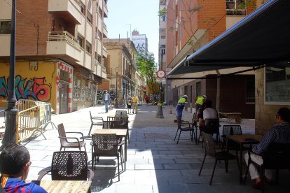 Obras en calle Trajano.