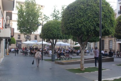 Terrazas de la hostelería de la Plaza Marqués de Heredia.