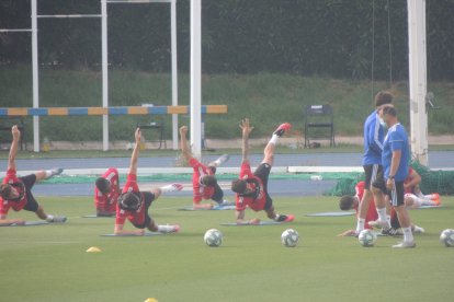 Trabajo físico en el campo Anexo.