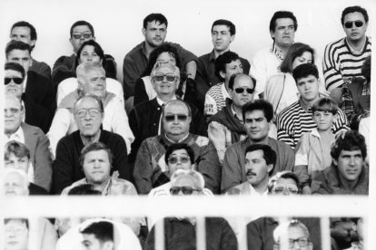 Rafa \'El Rubio\' en el palco del Juan Rojas.