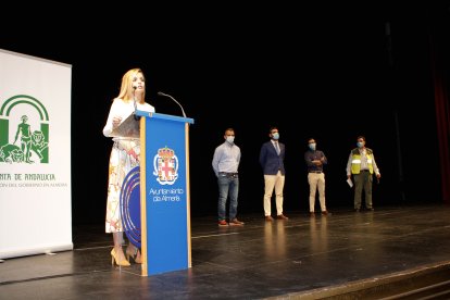 La delegada de Gobierno, Maribel Sánchez, durante su intervención.