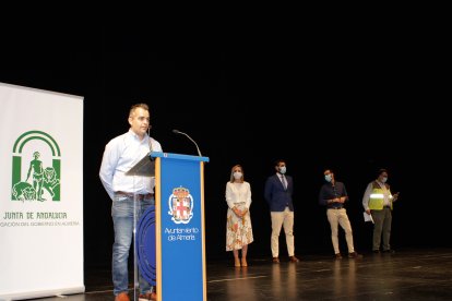 David Lozano, concejal de Seguridad, Policía Local y Protección Civil de Níjar, en su intervención.