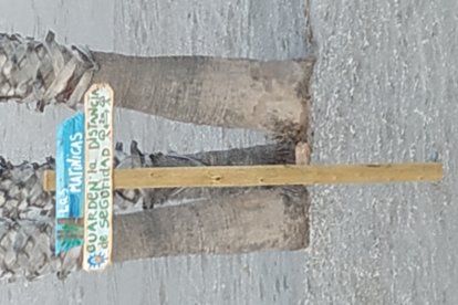 María Lage llena de arte las playas de Carboneras con sus señalizaciones.