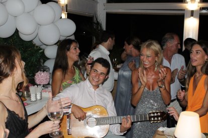 Con el guitarrista David Soto.