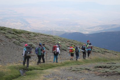 Los deportistas en plena actividad.